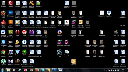 как скрыть значки рабочего стола